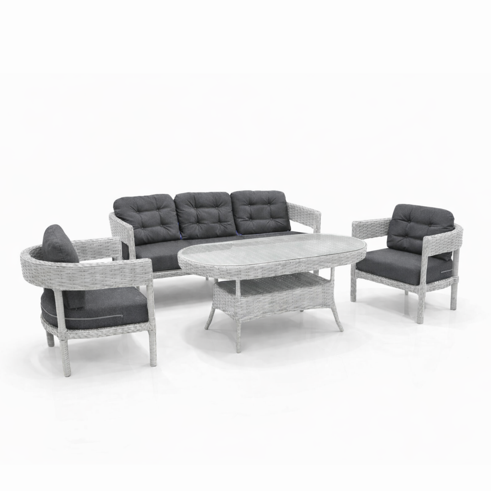 Lozan 3+1+1 Raddan Oturma Grubu - Gri